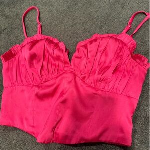 Vibrant Pink Altar’d State Satin Top